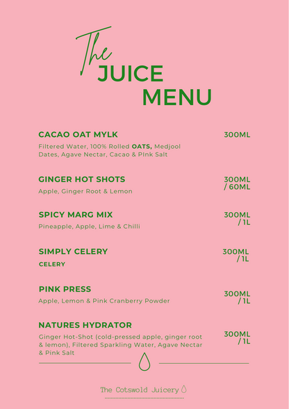 The Juice Menu